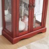Sapphtopaz 6-Tier Curio Display Cabinet with Wood Frame, Space Saving Glass Storage Cabinet Bookshelf for Small Spaces, Bedroom & Home Office - 3 of 4
