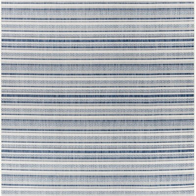 Hauteloom Olin White&Blue Striped Nordic Rug