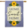 Briarwood Lane Summer Burlap House Flag 40x28 For Outdoor Blue Checkered Sunflowers For Summer House Flag - 2 of 4
