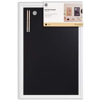 U Brands 20x30 Wide Decor Frame Magnetic Chalkboard - White
