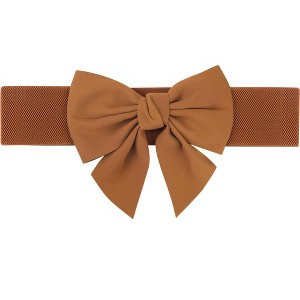 INSPIRE CHIC Women's Dress Elastic Versatile Wide Bow Tie Belt 1 Pc - 1 of 4