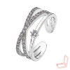 Silver Copper Crystal - Embellished Modern Women's Stackable Ring - 3 of 4