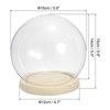 Unique Bargains Wooden Base Christmas Decor Glass Bell Jar Display Case - 2 of 4