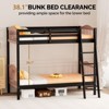 Karl Home Twin Over Twin Solid Wood Bunk Bed for Kids and Adults, No Box Spring Required, Black and Brown - 3 of 4