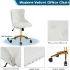 VINGLI Armless Home Office Desk Chair with Gold Base/Wheels,Cute Vanity Chair for Bedroom, Adjustable Rolling Swivel Nail Chair,Velvet White - 4 of 4