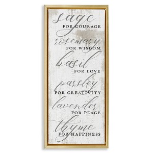 Stupell Industries Sage Basil Thyme Sentimental Phrases, 15" x 31" - 1 of 4