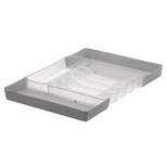13"x16" Hexa 6-Divider Expandable Silverware Tray (Expands up to 23.25") Clear - Spectrum Diversified