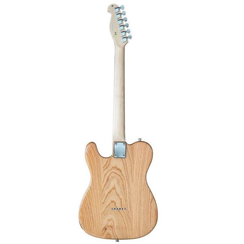 Monoprice Retro DLX Plus Solid Ash Electric Guitar - Natural, With Gig Bag, Ash Body, Maple Neck, Professionally Set-up in the US - Indio Series, 3 of 7