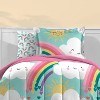 Twin Rainbow Flare Kids' Bed in a Bag Teal - Dream Factory: Kids Bedding Set, Twin Comforter, 5-Piece, Microfiber - 3 of 4