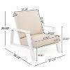 Gulches Patio Lounge Club Chair White Acacia Wood Frame with Beige Weather-Resistant Cushion, Adirondack Style, 400lbs Capacity - 2 of 4