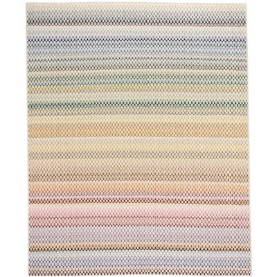 Ivory and Multicolor Flat Woven Wool Stripe Rug, 10' x 14'