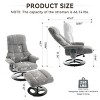 Manual Swivel Recliner Chair with Ottoman, Chenille Lounge Chair with 5-Point Massage, Seat Heating, Remote Control for Living Room - Koiai - 4 of 4