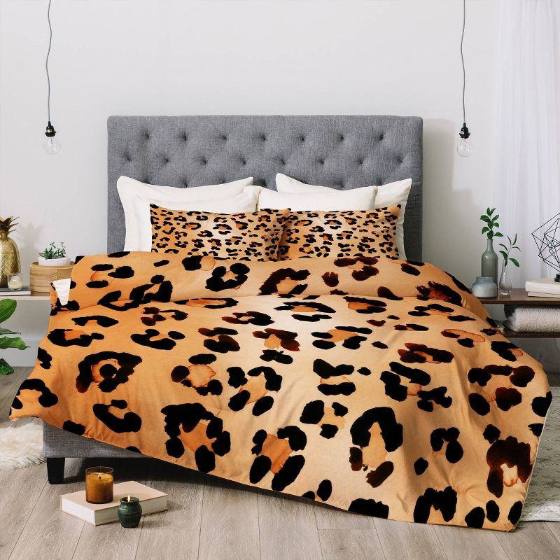 Amy Sia Animal Leopard Brown Comforter Set, 3 of 8