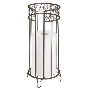 mDesign Decorative Metal Wire 3-Roll Toilet Paper Stand with Vine Design -  Chrome