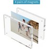 Attop 4x6 Acrylic Picture Frames 3 Pack, 20% Thicker Block, Clear Picture Frames Freestanding Double Sided Magnetic - 2 of 4