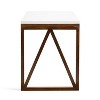 Kate and Laurel Truss Rectangle MDF Dining Table, 24x33x31, White and Walnut - 4 of 4