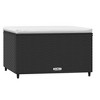 vidaXL Patio Footrest with Cushion Black Poly Rattan - 2 of 4