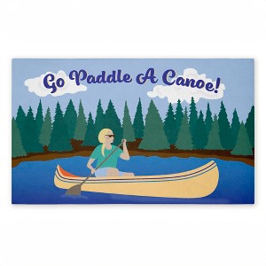 Stupell Industries Paddle A Canoe Landscape Printed Outdoor Door Mat, design by Darlene Seale, 18"x30" - 1 of 4
