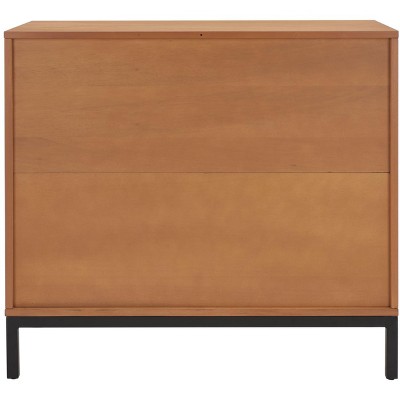 Natural Rattan and Black 3-Drawer Chest