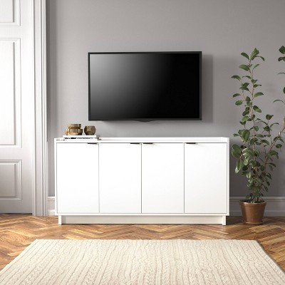 White Modern 60" Wood Sideboard with Storage