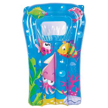 Pool Central 29" Blue and Pink Sea World Inflatable Children's Kickboard