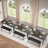 GOCAPTAIN 43" Dining Table Set for 4, Kitchen Table with 2 Upholstered Benches, Metal Frame, Space-Saving Table for Apartment, Dining Room - 4 of 4