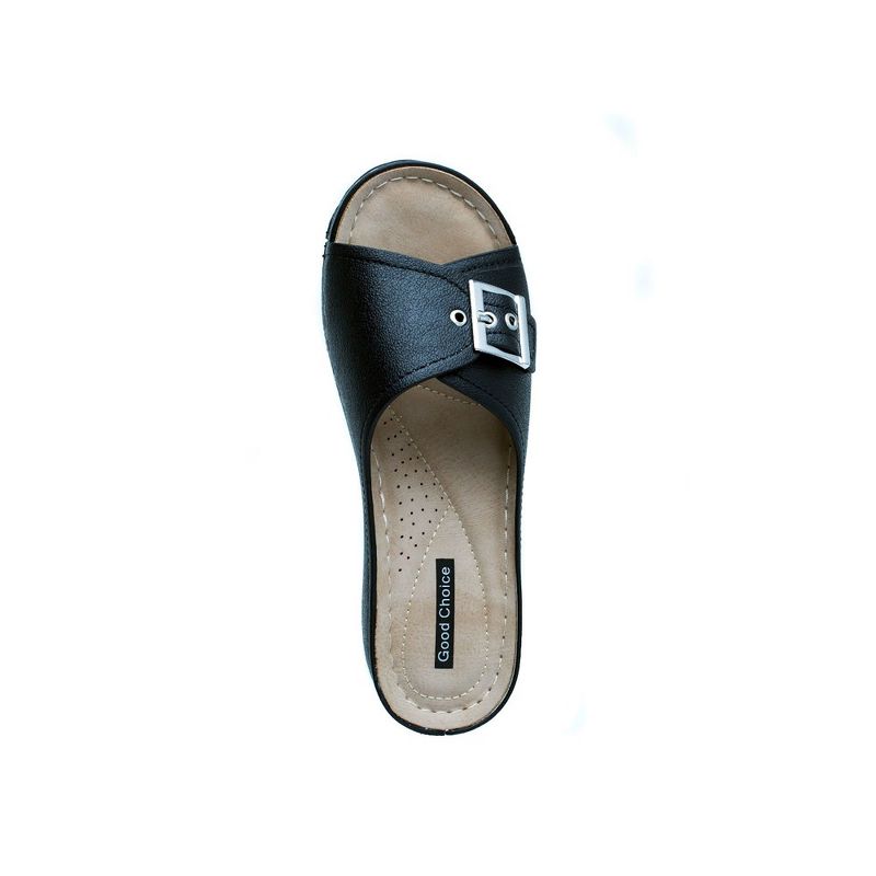GC Shoes Justina Buckle Comfort Slide Wedge Sandals, 5 of 10