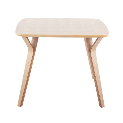 Mid-Century Modern 38'' Square Wood & Marble Dining Table