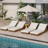 Outdoor Chaise Lounge Chair with 6-Position Adjustable Backrest,Acacia solid wood,TEAK COLOR - 4 of 4