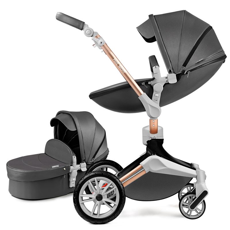 Hotmom Stylish Baby Stroller: Height-Adjustable Seat and Reclining Baby Carriage, 1 of 4