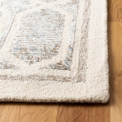 Beige Hand-Tufted Wool and Viscose Area Rug 4' x 6'