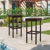 Tangkula Patio 2 PCS Rattan Wicker Bar Stool Chairs Counter Height Barstools - 3 of 4