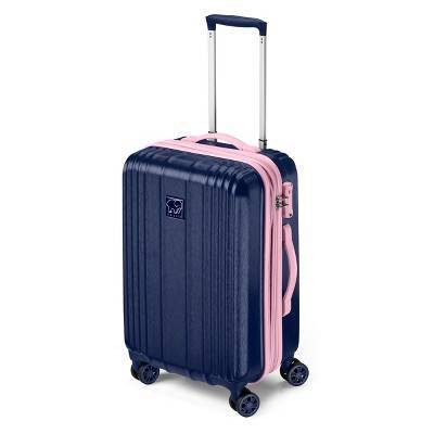 pink and blue suitcase