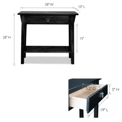 Compact Slate Black Mission Hall Stand with Storage Shelf