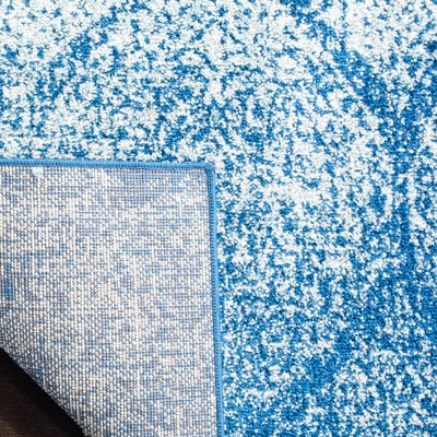 Metro-Mod Chic Blue Rectangular Easy-Care Synthetic Rug