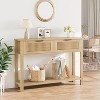 Farmhouse 43" Wood Console Table - 2 Drawers & 2-Tier Sofa Table with Storage, Perfect for Living Room, Foyer - 3 of 4