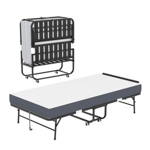 KWPZQEB Folding Bed with Mattress for Adults, Twin Size, Portable Foldable Bed with Luxurious Memory Foam Mattress & Metal Frame, Fold Up & Hideaway - 1 of 4