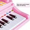 Key Piano Toy Birthday Gift for , Pink Musical Piano with Microphone and Stool - 4 of 4