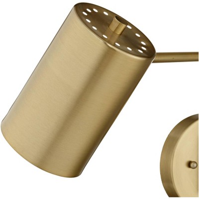 Carla Brushed Brass Adjustable Swing Arm Wall Lamp Set of 2