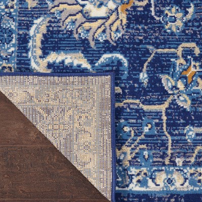 Navy and Beige Rectangular Persian Style Area Rug