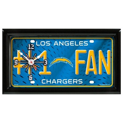 NFL Wall/Desk Analog Clock, #1 Fan with Team Logo - LA Chargers