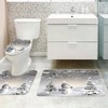 4pcs Winter Shower Curtain Sets with Non - Slip Rugs Toilet Lid Cover and Bath Cute Snowman Snowflake Scene Pine Tree - 3 of 4