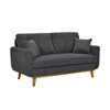 Lycvki Mid-Century 2-Seater Corduroy Upholstered Sofa with Solid Wood Legs - 2 of 4