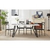 TIRAMISUBEST Large 70.9" Rectangular Dining Table for 8, Marble Waterproof Desk w/Adjustable Legs for Kitchen, Living Room, Office - White - 3 of 4