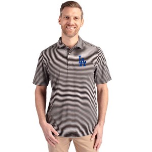 Los Angeles Dodgers Cutter & Buck Virtue Eco Pique Stripe Recycled Mens Polo - 1 of 1