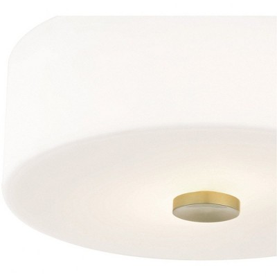 Sophie Aged Brass Opal Glass 2-Light Indoor/Outdoor Flush Mount