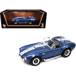 1964 Shelby Cobra 427 S/C Blue Metallic with White Stripes 1/18 Diecast Model Car by Road Signature - 1 of 3