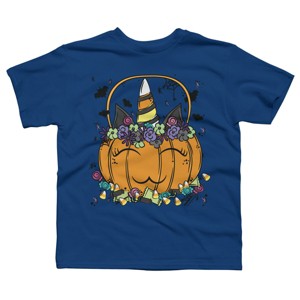 Boy's Design By Humans Halloween Unicorn By Desdymona T-Shirt - 1 of 2