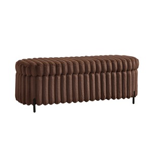 FONTOI 22.05" Upholstered Ottoman Foot Rest, Footstool for Living Room Bedroom Entryway, Brown, 20.87"*17.72"*49.21" - 1 of 4