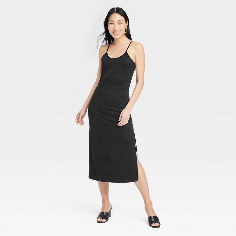 Women's Rib-Knit Midi Cami Dress - A New Day™, 4 of 5